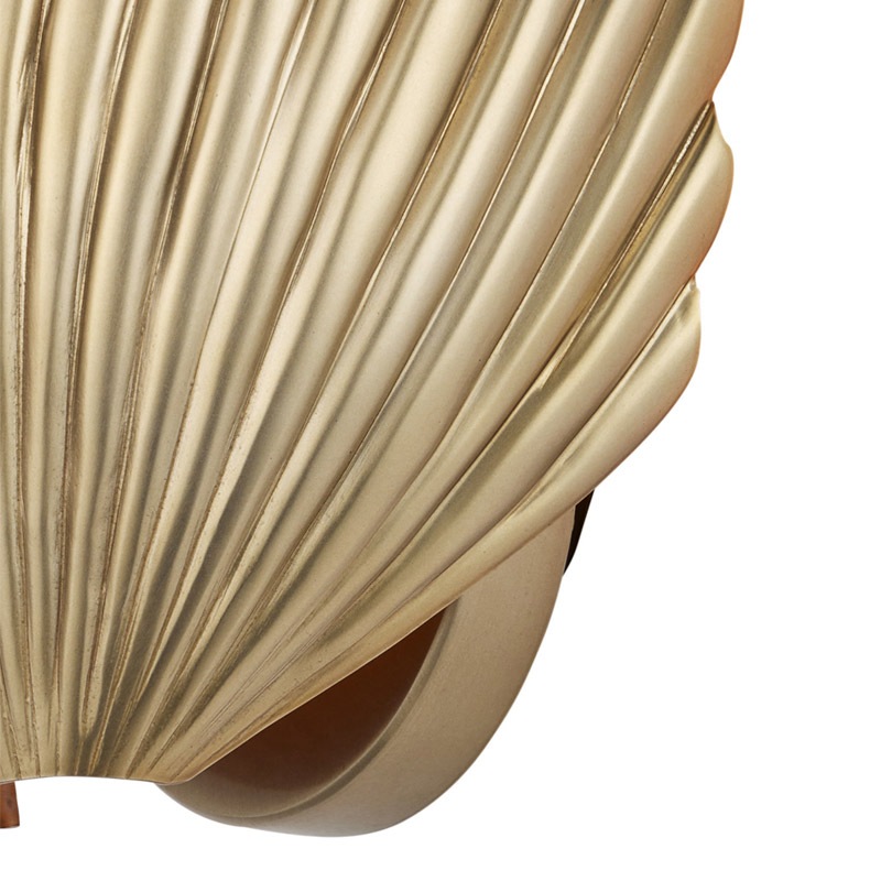 【CURREY】アメリカ・シェル型ウォールライト 1灯「Alexine」ゴールド（W235×D127×H247mm）