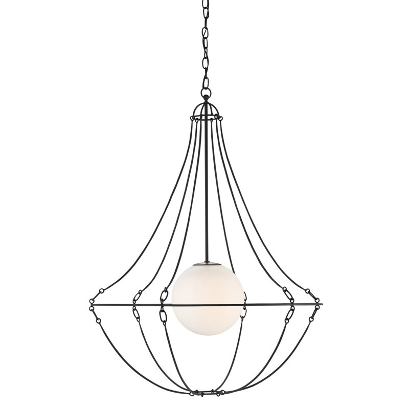 【CURREY】アメリカ・ペンダントライト 1灯「Stanleigh」ブラック(φ723×H965mm)