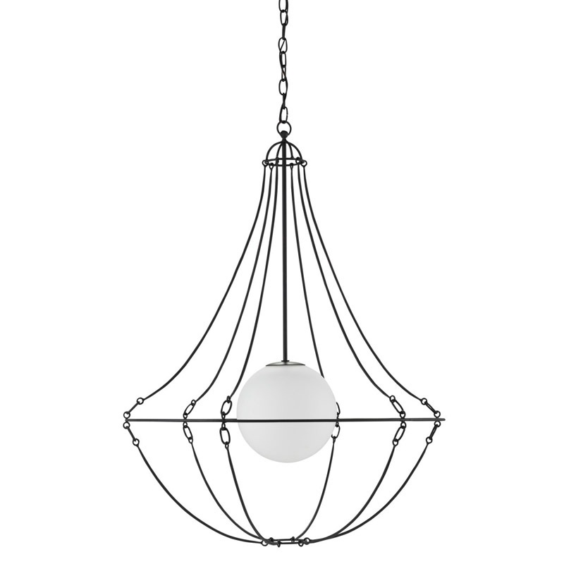 【CURREY】アメリカ・ペンダントライト 1灯「Stanleigh」ブラック(φ723×H965mm)