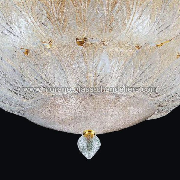 【MURANO GLASS CHANDELIERS】イタリア・ヴェネチアンガラスシーリングライト21灯「CANDANCE」（W1500×H550mm）