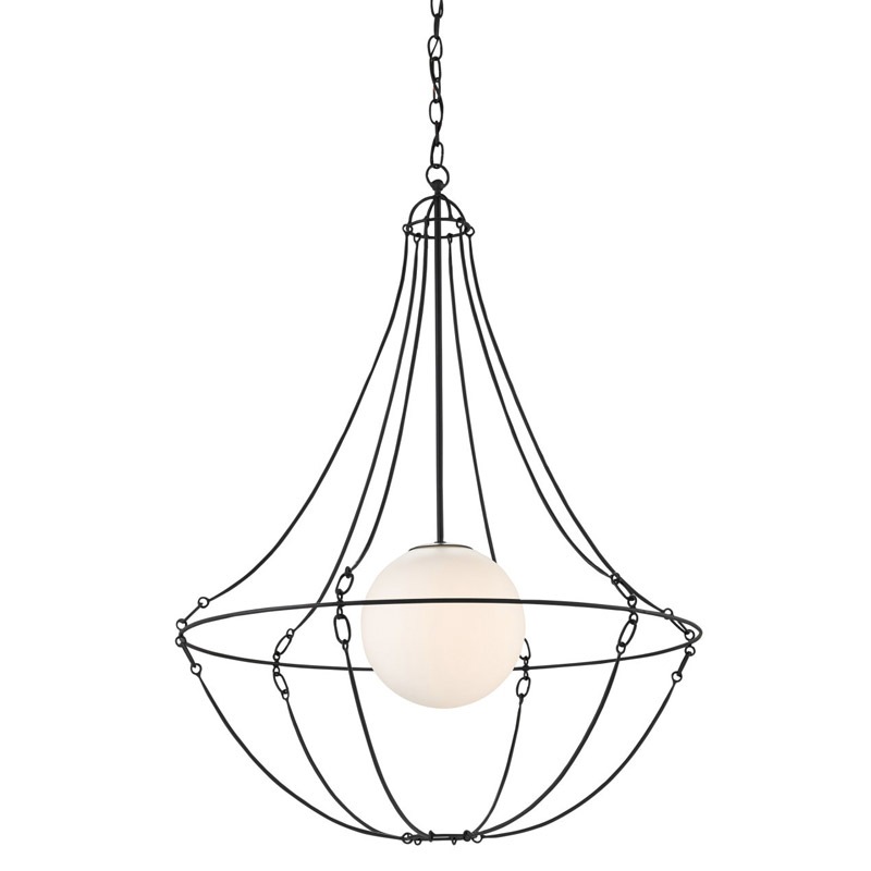 【CURREY】アメリカ・ペンダントライト 1灯「Stanleigh」ブラック(φ723×H965mm)