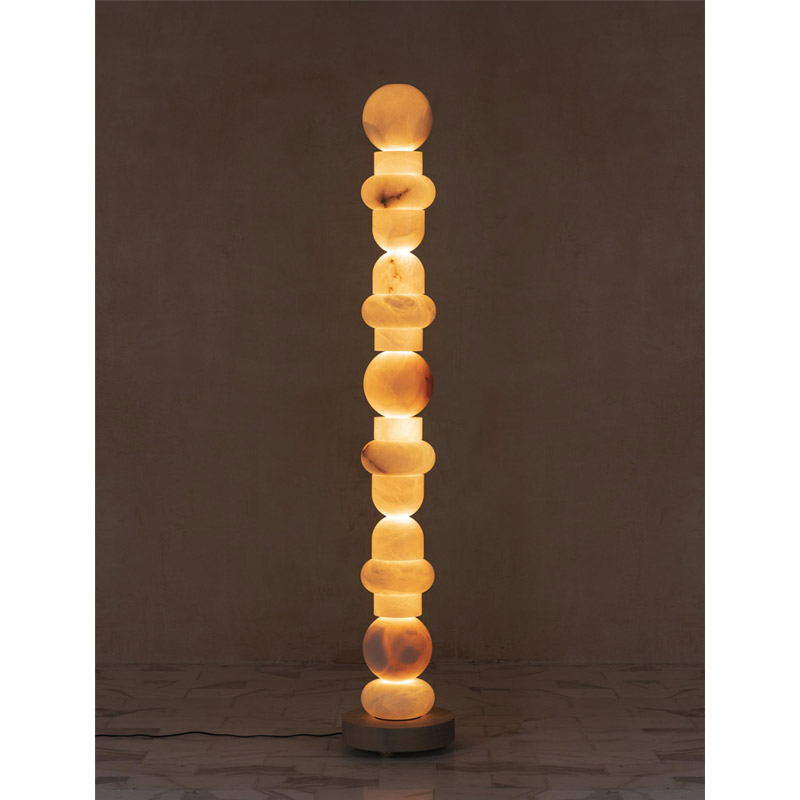 【ALLIED MAKER】アメリカ・インテリア照明「Alabaster Totem 16」スタンドライト (W400×H1910mm)