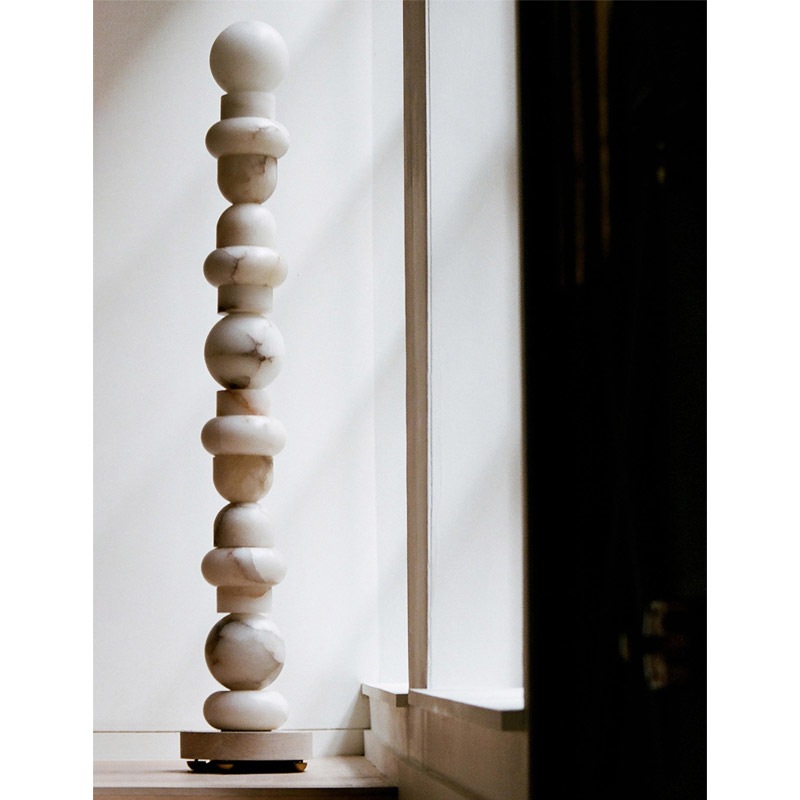 【ALLIED MAKER】アメリカ・インテリア照明「Alabaster Totem 16」スタンドライト (W400×H1910mm)