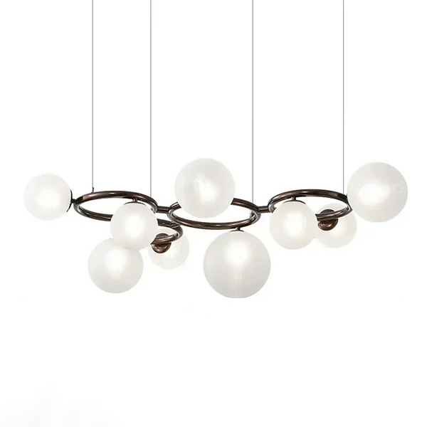 【リーズナブル】デザイン照明 ガラスボールシェードペンダントライト 9灯・4色(φ1000mm)