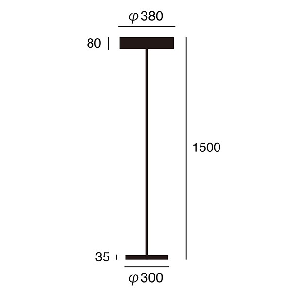 グローLEDフロアランプ「Glow LED-floor lamp」ブラック／ホワイト（Φ380×H1500mm）