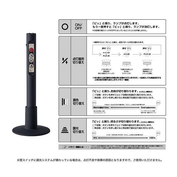 グローLEDフロアランプ「Glow LED-floor lamp」ブラック／ホワイト（Φ380×H1500mm）