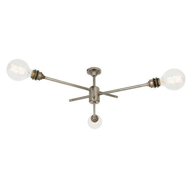 【Mullan】アイルランド・「MOMBASA」インダストリアルシャンデリア3灯(W600×170mm)*