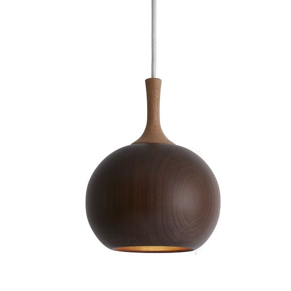 【MOARE】日本製・飛騨木のサステナブルな木製照明「カーロペンダント（ウォルナット）」ペンダントライト 1灯(Φ175×H225mm)