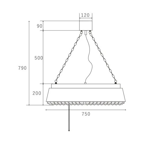 【HERMOSA】ペンダントライト「COMPTON LAMP」6灯・SX（W750×H200mm）