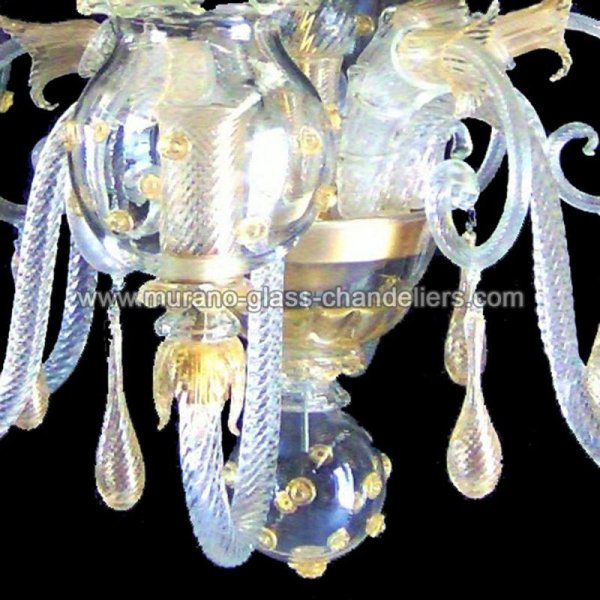 【MURANO GLASS CHANDELIERS】イタリア・ヴェネチアンガラスシャンデリア6灯「GLORIA」（W800×H800mm）