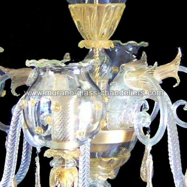【MURANO GLASS CHANDELIERS】イタリア・ヴェネチアンガラスシャンデリア6灯「GLORIA」（W800×H800mm）
