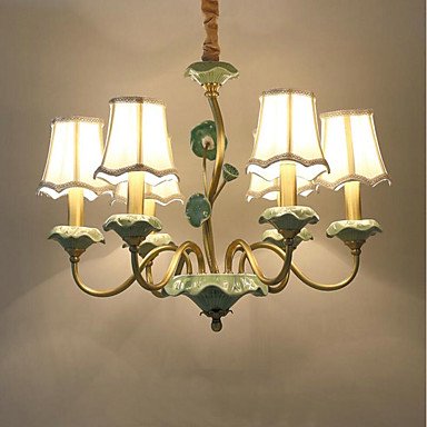 QINGMING®】キャンドルスタイル シャンデリア 陶器製 6灯（W690×D690