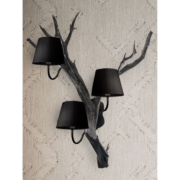 【MARETTI】オランダ・シェードウォールライト「OAK」3灯 BLACK（W700×H1400mm）