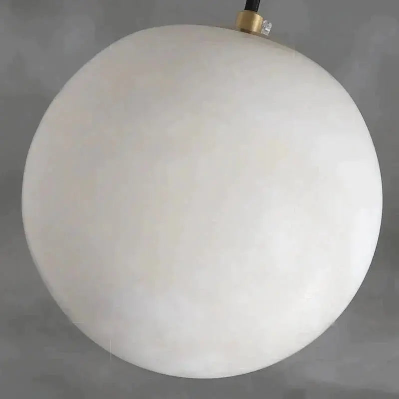 【FABTIKO】アメリカ・デザイン照明 ペンダントライト「Alabaster Ball Sphere 10 inch」・ブラス（W254mm×H254mm）