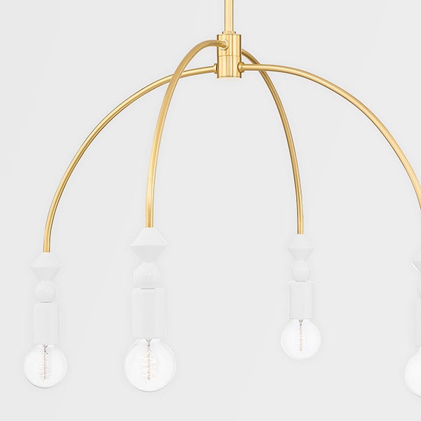 【MITZI】アメリカ・デザイン照明 ペンダントライト「Flora」4灯 ゴールド（W769×H655mm）