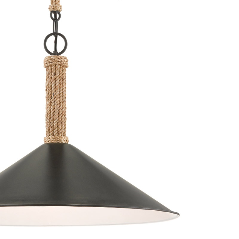 【CURREY】アメリカ・ペンダントライト 1灯「Ocracoke」ブラック(φ508×H393mm)