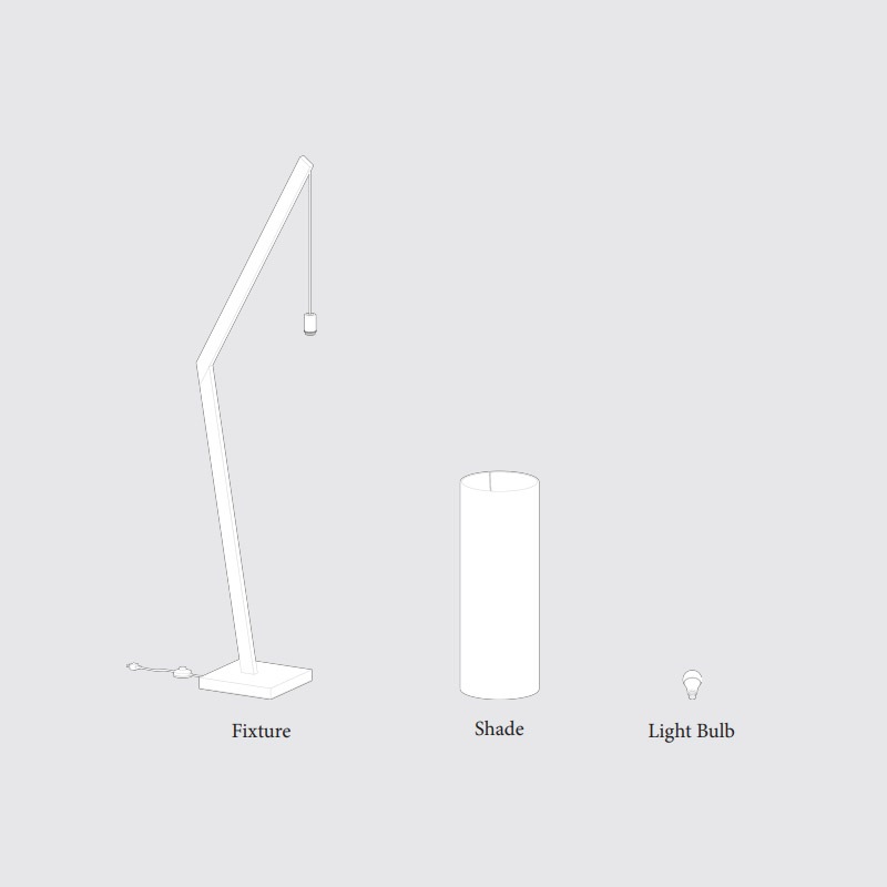 【ALLIED MAKER】アメリカ・インテリア照明「Angular」フロアライト 1灯 (W290×L590×H1960mm)