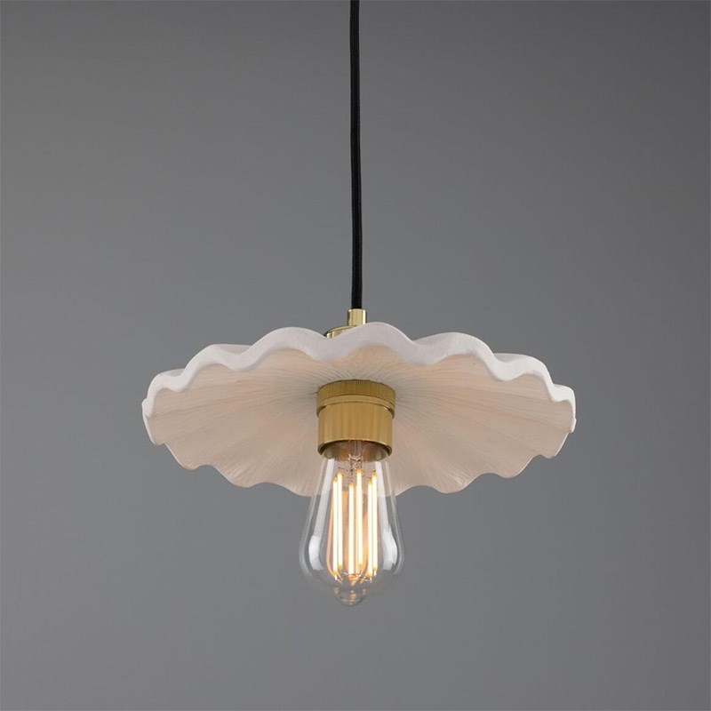 【Mullan】アイルランド「Kapok-Organic Ceramic」ペンダントライト 1灯 マットホワイト（D270×H95mm）