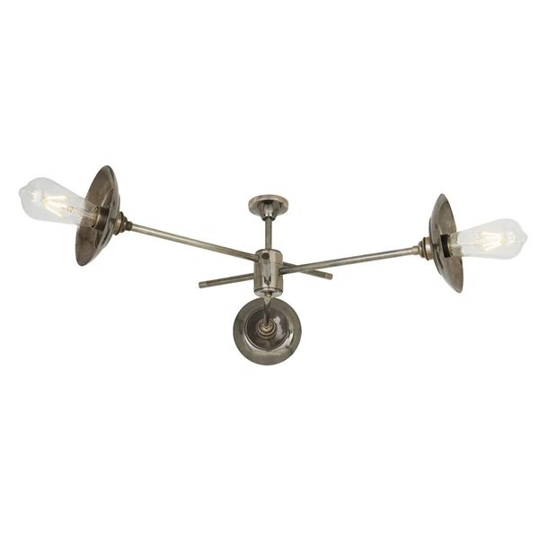 【Mullan】アイルランド・「REZNOR」インダストリアルシャンデリア3灯(W620×H230mm)*