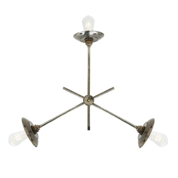 【Mullan】アイルランド・「REZNOR」インダストリアルシャンデリア3灯(W620×H230mm)*