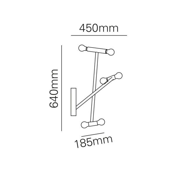 【MARETTI】オランダ・ウォールライト「HELIOS」6灯 GOLD（W450×H640mm）