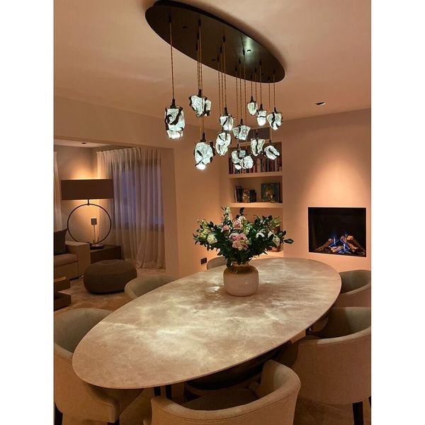 【MARETTI】オランダ・シーリングペンダントライト「GLASS JEWEL」9灯  CHROME（W450×H1700mm）