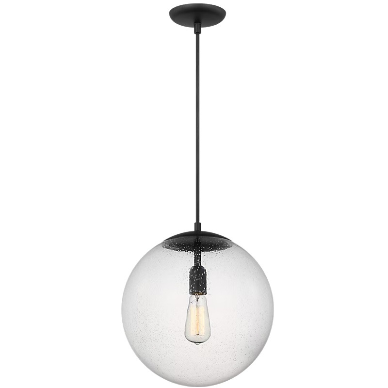 【Visual Comfort】アメリカ・デザイン照明 ペンダントライト「Leo Hanging Globe Extra Large」1灯・ミッドナイトブラック（W355×H374mm）