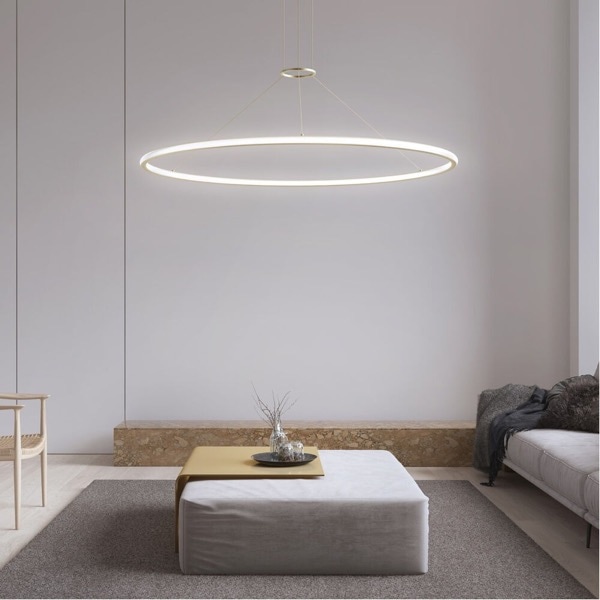 【Sonneman】アメリカ・デザイン照明 ペンダントライト「Luna LED 37.5 inch」2灯・ブラス(W953×H38mm)
