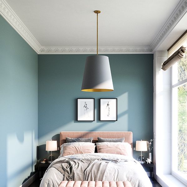 【Alora】アメリカ  デザイン照明ペンダントライト 「Calor」 3灯 グレー×ゴールド/ブラス（W632×H632mm）