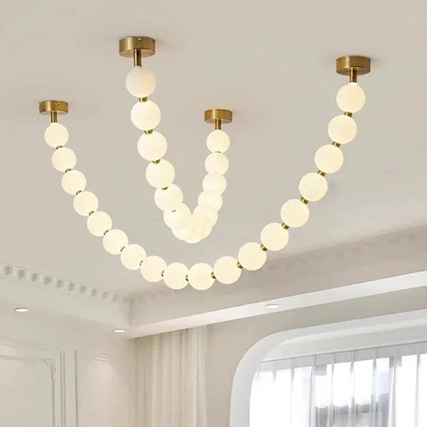 デザイン照明 ガラスボール照明 LEDネックレスライト(W1500/2000mm)