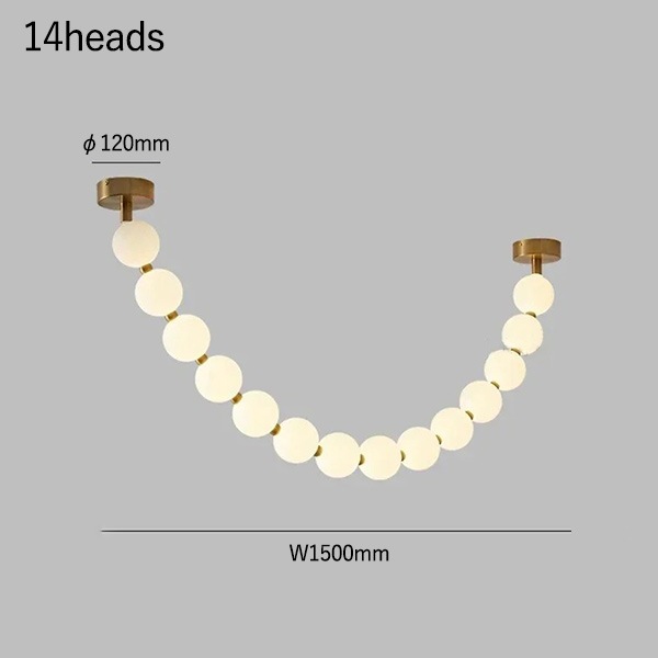 デザイン照明 ガラスボール照明 LEDネックレスライト(W1500/2000mm)