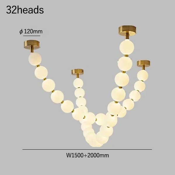 デザイン照明 ガラスボール照明 LEDネックレスライト(W1500/2000mm)