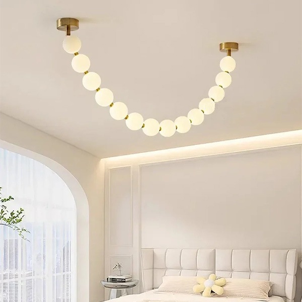 デザイン照明 ガラスボール照明 LEDネックレスライト(W1500/2000mm)