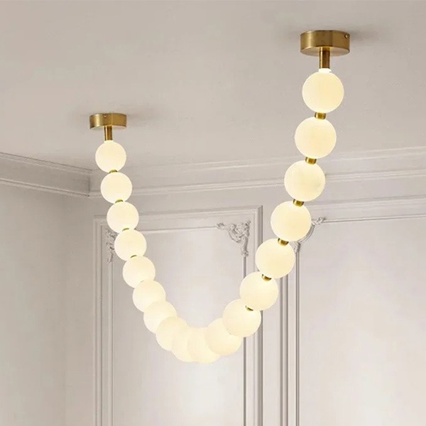 デザイン照明 ガラスボール照明 LEDネックレスライト(W1500/2000mm)