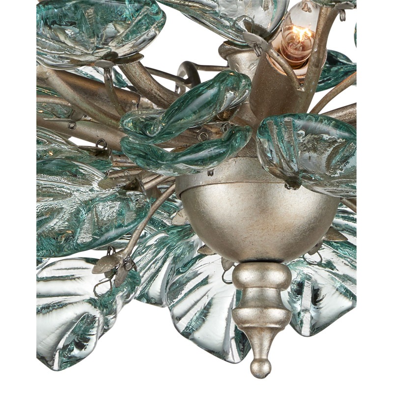 【CURREY】アメリカ・デザイン照明 ガラスシーリングライト 8灯「Baobab」シルバー（φ850×H330mm）