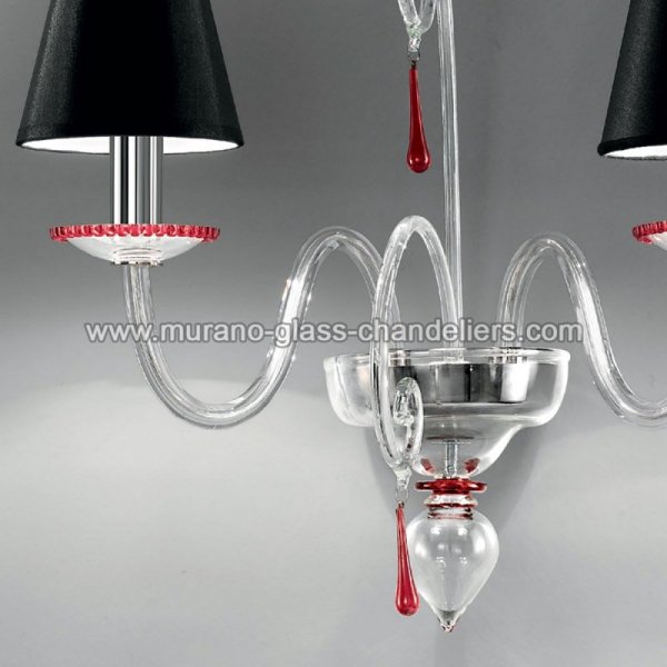 【MURANO GLASS CHANDELIERS】イタリア・ヴェネチアンガラスウォールライト2灯「PICANDOI」（W500×D300×H250mm）