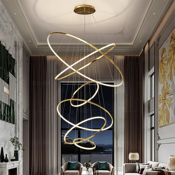 フープ照明　シーリングペンダントライト　ゴールド　3～8ring（φ200～1200mm）