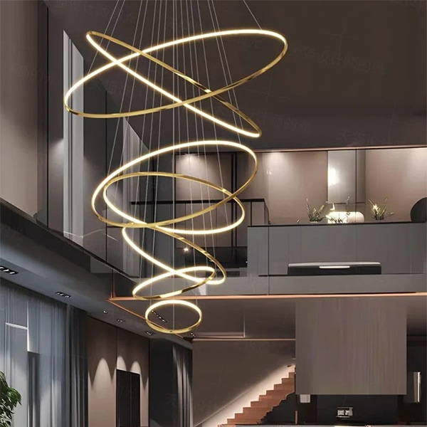 フープ照明　シーリングペンダントライト　ゴールド　3～8ring（φ200～1200mm）