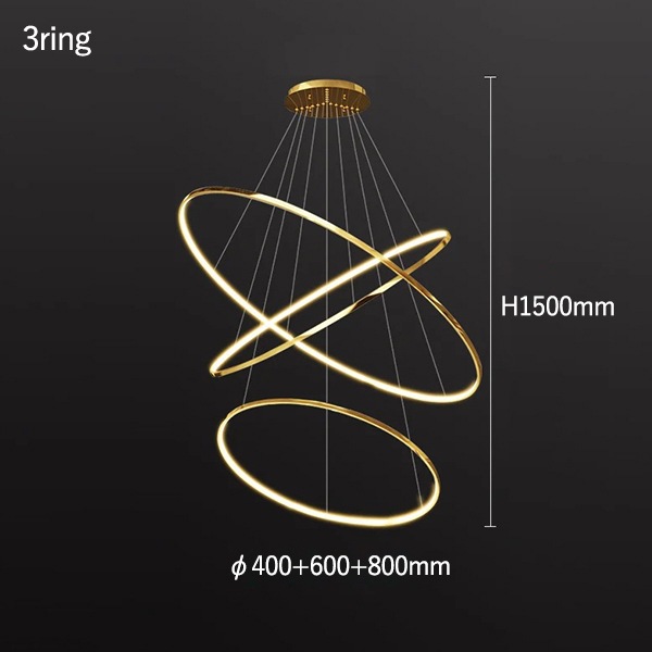 フープ照明　シーリングペンダントライト　ゴールド　3～8ring（φ200～1200mm）