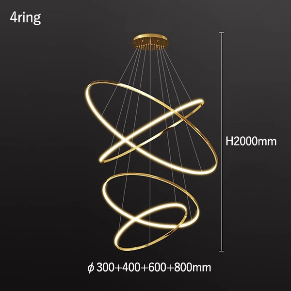 フープ照明　シーリングペンダントライト　ゴールド　3～8ring（φ200～1200mm）
