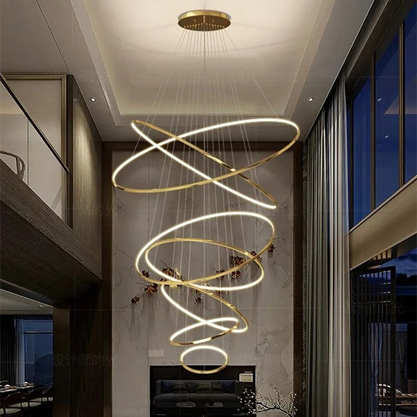 フープ照明　シーリングペンダントライト　ゴールド　3～8ring（φ200～1200mm）