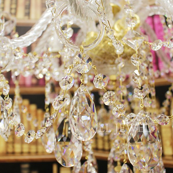 【ART GLASS】クリスタルシャンデリア「JESSICA」8灯(W590×H570mm)**