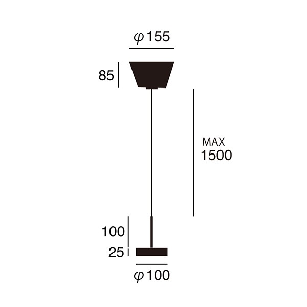 コアLEDペンダントライト「Core LED-pendant light」1灯・ブラック／ホワイト（φ100×H125mm）