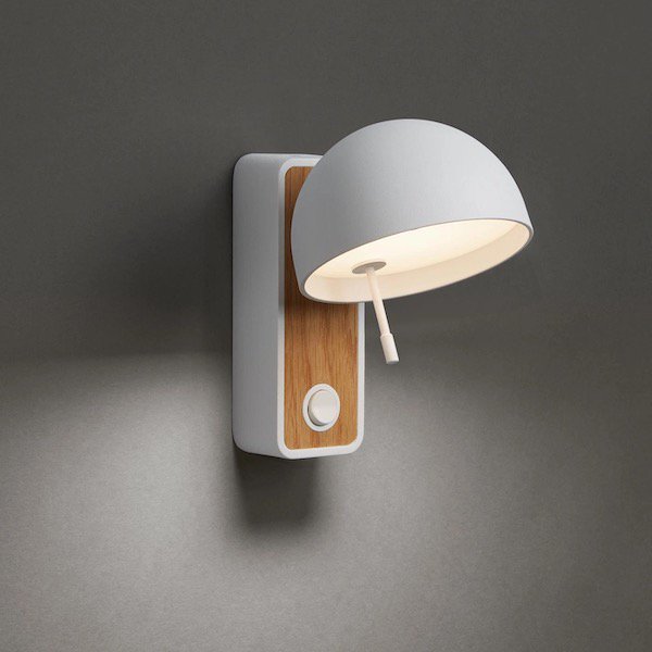 【Bover】 スペイン・ブラケットライト「Beddy A/01 LED」White/Oak Wood (W50×D140×H150mm)