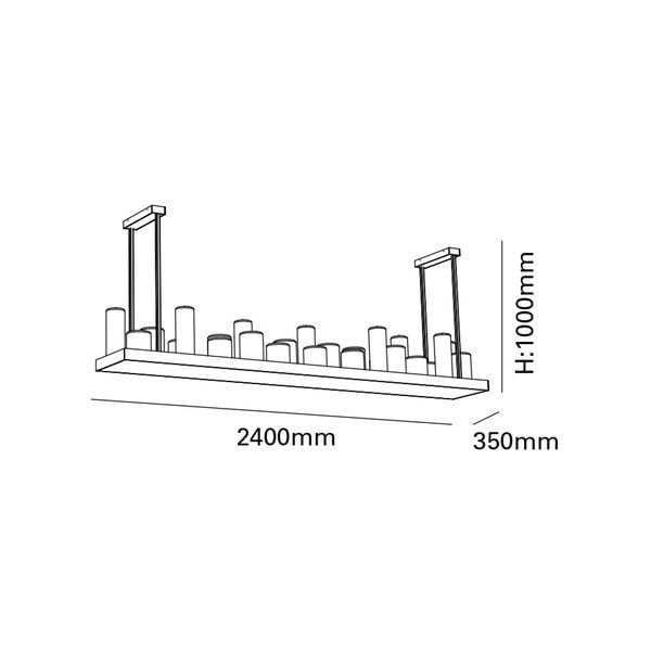 【MARETTI】オランダ・インテリア照明「KAARS PLATEAU」22灯 BLACK(W2400×D350×H1000mm)