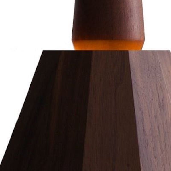 【MOARE】日本製・飛騨木のサステナブルな木製照明  「ティーポペンダント（ウォルナット）」ペンダントライト 1灯(Φ162×H313mm)