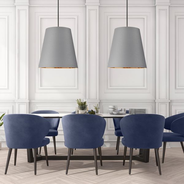 【Alora】アメリカ  デザイン照明ペンダントライト 「Calor」 3灯 グレー×ゴールド/ブロンズ（W632×H632mm）