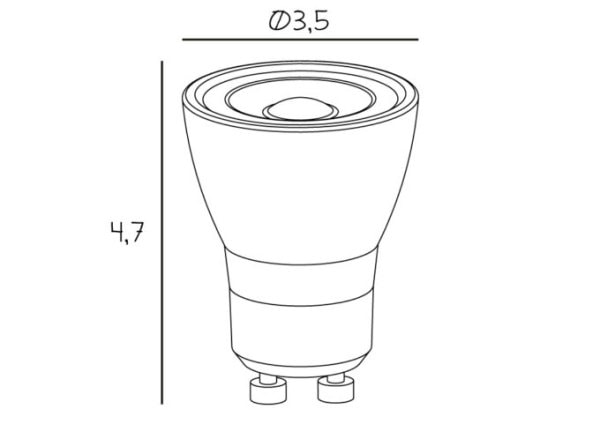 【在庫有！】【DESIGN BY US】【LED電球】電球ミニスポットバルブ 5W LED GU10（調光対応）3000K 3.5W（Φ35×H47mm）