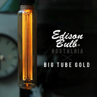 【国内メーカー】【LED電球】エジソンバルブLED E26ノスタルジアBIGチューブゴールド（調光可）2000K（3.5W）