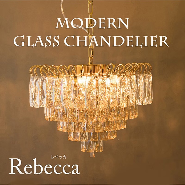 シルバークリスタルシャンデリア 4灯 クリスタルシャンデリア 6灯「Rebecca」シルバー／ゴールド（φ420